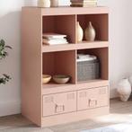 vidaXL buffetkast 67x39x95 cm staal roze, Huis en Inrichting, Kasten | Buffetkasten, Verzenden, Nieuw, 50 tot 100 cm, Minder dan 100 cm