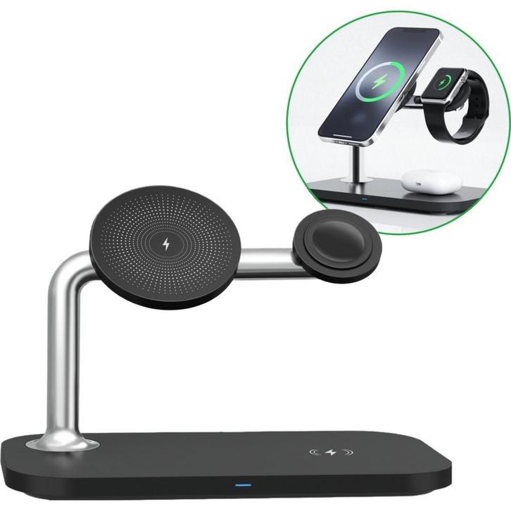 Phreeze 3-in-1 Draadloze MagSafe Oplader - 15W - Snellader, Telecommunicatie, Mobiele telefoons | Telefoon-opladers, Ophalen of Verzenden