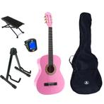 LaPaz 002 PI klassieke gitaar 3/4-formaat roze + accessoires, Verzenden, Nieuw