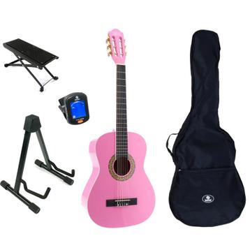LaPaz 002 PI klassieke gitaar 3/4-formaat roze + accessoires beschikbaar voor biedingen