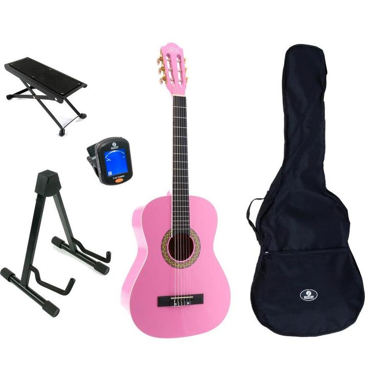 LaPaz 002 PI klassieke gitaar 3/4-formaat roze + accessoires, Muziek en Instrumenten, Overige Muziek en Instrumenten, Verzenden