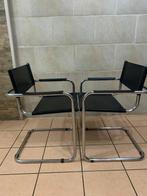 Stoel - Staal, Leder - Twee vintage stoelen
