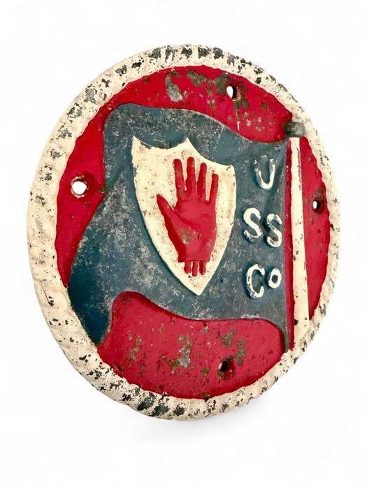 1910s Ulster Steam Ship Plaque - Reclamebord - Messing, Antiek en Kunst, Antiek | Wandborden en Tegels