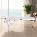 Massagetafel 2 zones met matras en aluminium frame - wit, Verzenden, Nieuw