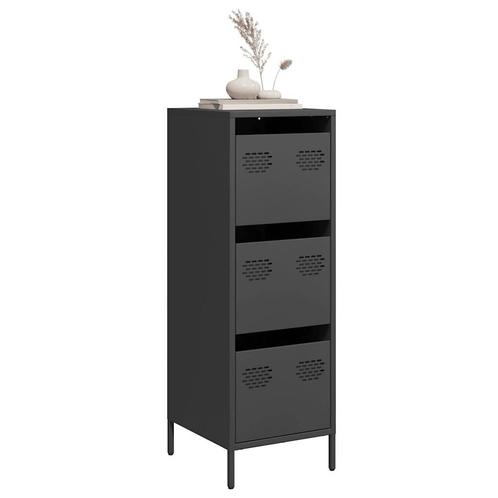 vidaXL buffetkast 39x35x103,5 cm staal zwart, Huis en Inrichting, Kasten | Buffetkasten, Nieuw, Metaal, Verzenden