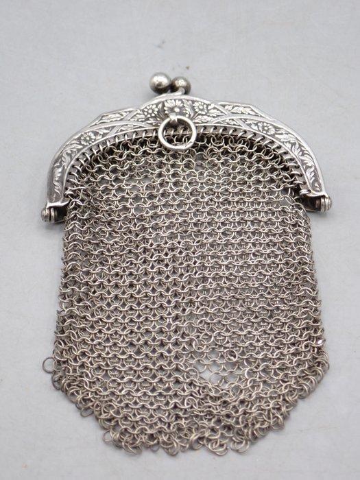 Spaarpot - kettingmail portemonnee - .800 zilver - Chainmail, Antiek en Kunst, Antiek | Goud en Zilver