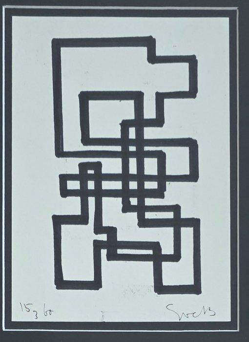 Siep Van Den Berg (1913-1998) - Geometrische compositie, Antiek en Kunst, Kunst | Designobjecten