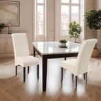 Eetkamerstoel, ergonomisch, massief hardhout - crème, Set va, Huis en Inrichting, Stoelen, Verzenden, Nieuw