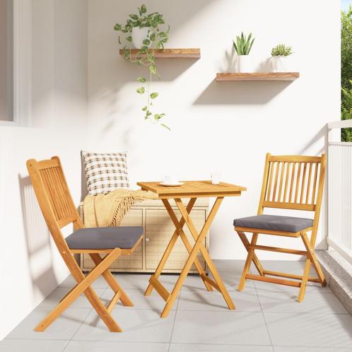 vidaXL 3-delige Tuinbistroset massief acaciahout, Tuin en Terras, Tuinsets en Loungesets, Nieuw, Verzenden