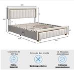 Fluwelen Tweepersoonsbed 160x200 met Opbergruimte, Verzenden, Nieuw