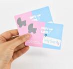 Genderreveal kraskaarten spel Girl or Boy met 18 kaarten, Verzenden, Nieuw, Feestartikel, Geboorte of Huwelijk