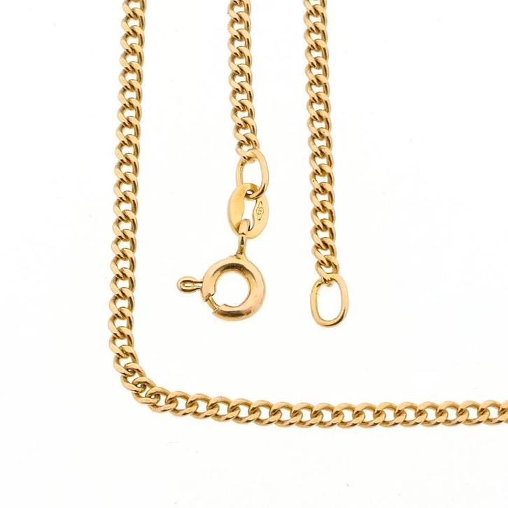 Gouden gourmet schakel ketting | 51 cm (schakelketting), Sieraden, Tassen en Uiterlijk, Kettingen, Overige kleuren, Gebruikt, Goud