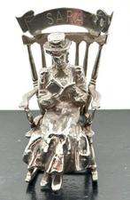 No reserve-Stevige handgemaakte zilveren miniatuur Sara in