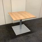 Vierkante tafel 90x90 cm, havanna blad - grijs metalen poot, Gebruikt, Ophalen of Verzenden, Bureau