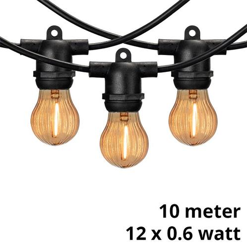 Lybardo lichtsnoer buiten 10 meter incl. 12 amber LED pumpki, Tuin en Terras, Buitenverlichting, Wandlamp, Nieuw, Minder dan 50 watt
