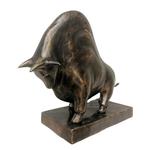 Beeld, Bizon op blok in brons - 18 cm - Brons, Antiek en Kunst