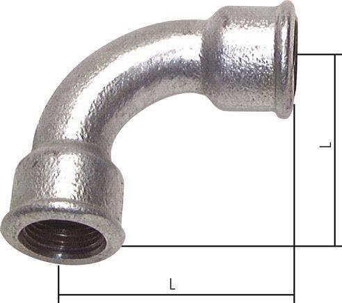 90° L-Koppeling Fitting Rp1/2 Binnendraad Kort Gietijzer, Doe-het-zelf en Verbouw, Overige Doe-het-zelf en Verbouw, Nieuw, Verzenden