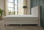 ACTIE! Boxspring Porto 160 200 Beige, Verzenden, Beige, 200 cm, Modern