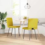 vidaXL Eetkamerstoelen 2 st fluweel geel, Huis en Inrichting, Stoelen, Verzenden, Nieuw