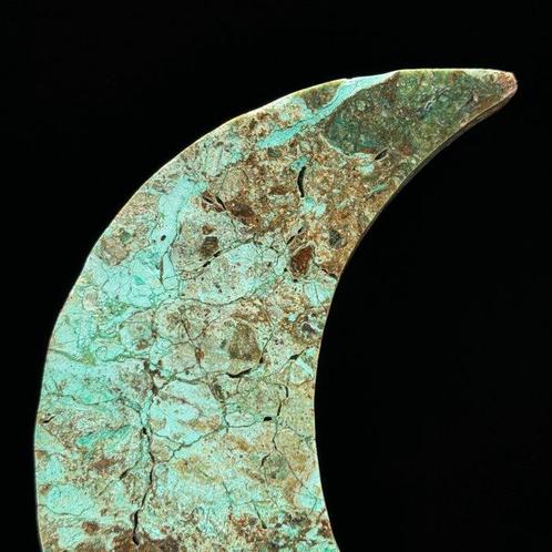 GEEN RESERVE PRIJS - Prachtige Groene Smithsonite Halve maan, Antiek en Kunst, Kunst | Designobjecten