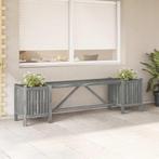 vidaXL Tuinbank met 2 plantenbakken 150 cm massief, Tuin en Terras, Verzenden, Nieuw, Hout