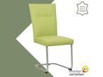 Leren eetkamerstoel Retro - Toledo Lime (felgroen) -, Huis en Inrichting, Stoelen, Overige kleuren, Nieuw, Leer, Ophalen of Verzenden