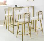 Bartafel Marmerlook – Gouden Frame, 100x106x40 cm Hoog, Verzenden, Nieuw
