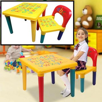 Decopatent® ABC Alfabet Kindertafel met Stoel - Speeltafel - beschikbaar voor biedingen