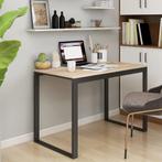vidaXL Computerbureau 110x60x73 cm spaanplaat zwart en, Verzenden, Nieuw