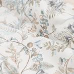 Decoratieve stof – Kolibrie, Bloemen en Blauwe Bladeren -