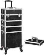 Cosmeticakoffer Aluminiumtrolley Case Croco 7-n-1 Zwart, Sieraden, Tassen en Uiterlijk, Uiterlijk | Cosmetica en Make-up, Ophalen of Verzenden