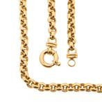 Gouden jasseron schakel ketting | 45,5 cm, Sieraden, Tassen en Uiterlijk, Kettingen, Goud, Gebruikt, Ophalen of Verzenden, Overige kleuren