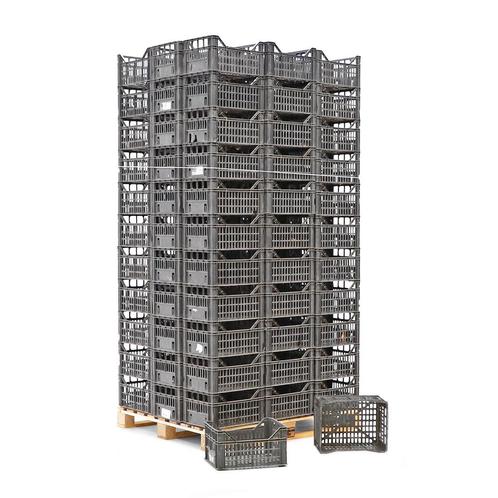 Gebruikte euronorm stapelbakken palletaanbieding wanden +, Doe-het-zelf en Verbouw, Kratten en Dozen, Gebruikt, Ophalen of Verzenden