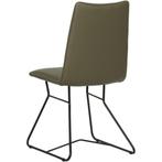 Set van 6 olijf kleur leren eetkamerstoelen Roos, Huis en Inrichting, Stoelen, Ophalen of Verzenden, Nieuw, Leer, Eén