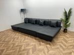 Donker Blauwe Lederen U Bank ~ Slaapfunctie, Huis en Inrichting, Ophalen of Verzenden, Nieuw
