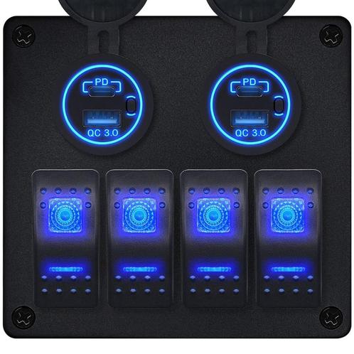 ProRide Schakelpaneel 12V voor Auto/Boot - USB/USB C, Auto-onderdelen, Dashboard en Schakelaars, Nieuw, Verzenden