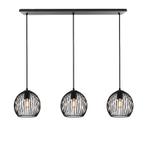 Zwarte Wiro hanglamp met 3 ronde, 20cm,  kappen, Huis en Inrichting, Lampen | Hanglampen, Nieuw, Ophalen of Verzenden, Industrieel