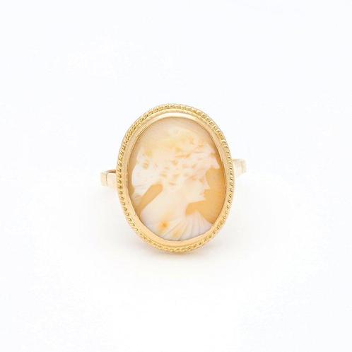 Ring - 18 karaat Geel goud - Camee, Sieraden, Tassen en Uiterlijk, Ringen