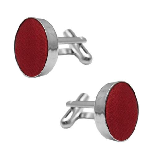 Fako Bijoux® - Manchetknopen - Staal & Zijde - Ø 16mm -, Sieraden, Tassen en Uiterlijk, Manchetknopen, Verzenden