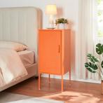 Nachtkastje Hausjärvi 82x35x35 cm staal oranje [en.casa], Huis en Inrichting, Verzenden, Nieuw