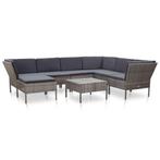 vidaXL 8-delige Loungeset met kussens poly rattan grijs, Verzenden, Nieuw, Rotan, Loungeset