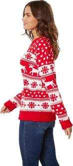 2dekans | Dressforfun Kersttrui wintertoverpracht rood-wit, Ophalen of Verzenden, Zo goed als nieuw