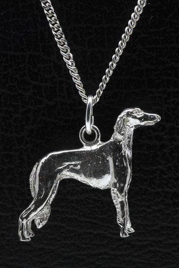 Zilveren Saluki ketting hanger - groot, Sieraden, Tassen en Uiterlijk, Kettinghangers, Verzenden