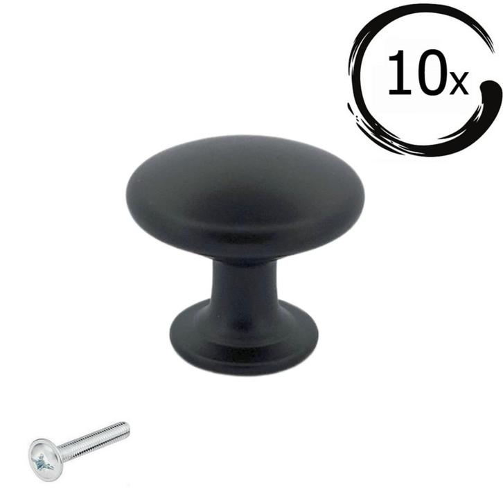 Kastknop / Meubelknop Macon 27 mm Aluminium Zwart Set 20, Huis en Inrichting, Krukjes, Nieuw, Verzenden