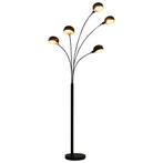 vidaXL Lamp staand 5xE14 200 cm zwart en goud, Verzenden, Nieuw
