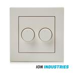DUO DIMMER AFDEKPLAAT | MAT WIT | ION INDUSTRIES, Nieuw