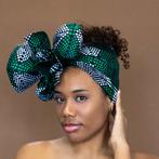 Afrikaanse Groene diamonds hoofddoek - headwrap, Nieuw, Ophalen of Verzenden