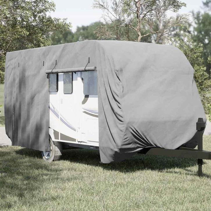 vidaXL Caravanhoes 610x250x220 cm vliesvlies grijs, Auto diversen, Auto-accessoires, Nieuw, Verzenden