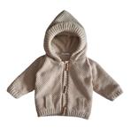 Knitted hooded jacket with sherpa - 62CM, Verzenden, Nieuw