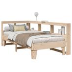vidaXL Bed met boekenkast zonder matras massief grenenhout, Huis en Inrichting, 90 cm, Eenpersoons, Bruin, Verzenden